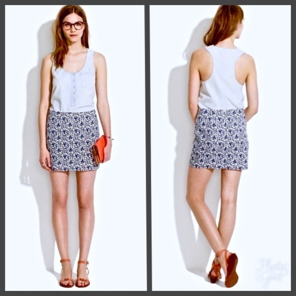 Madewell Blue Bud Mini in Textured Floral Print